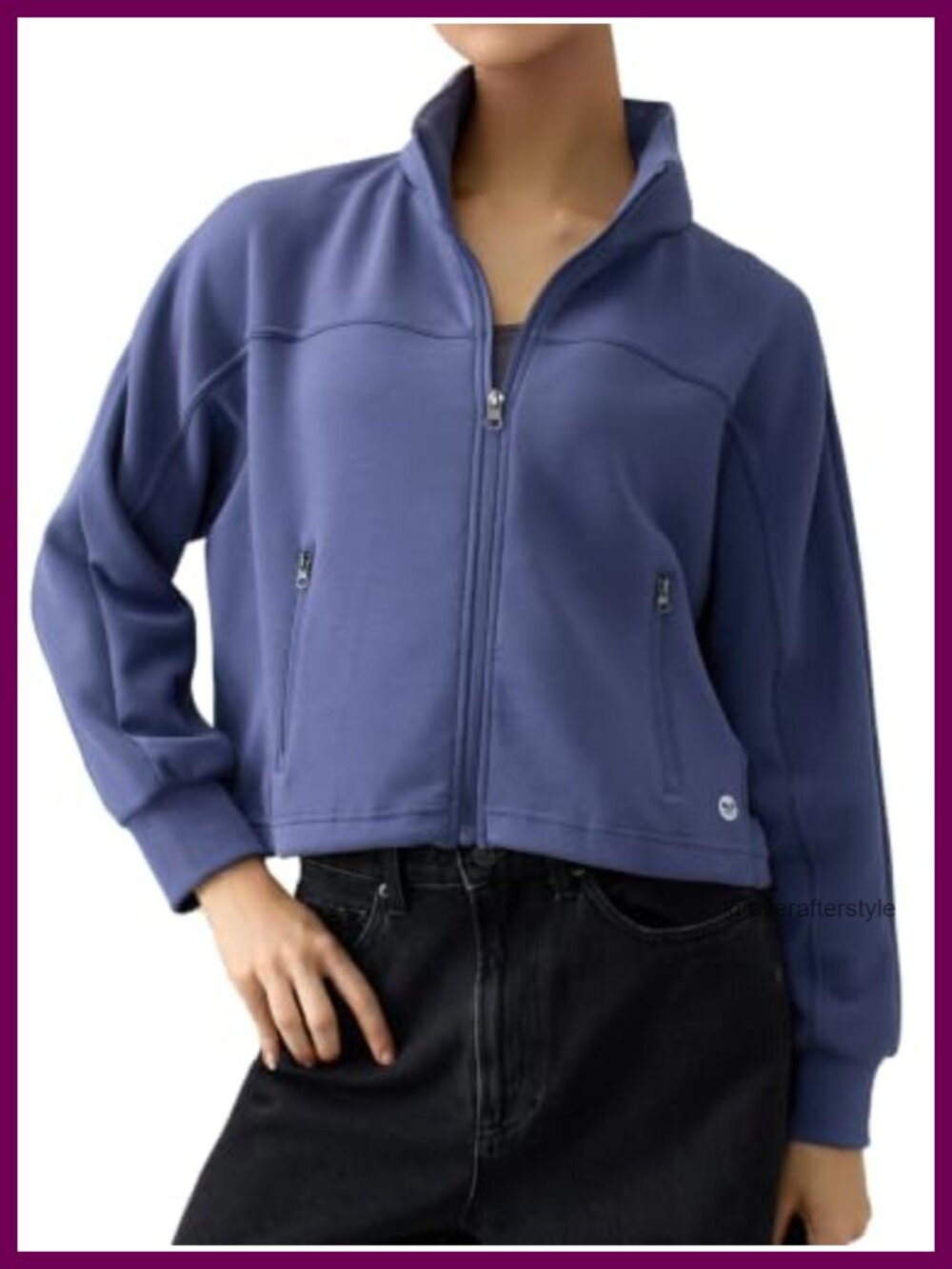 Women's Workout Jacket with Pocket Hidden Hood Waist Length Rayon Blend